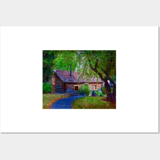 Log Cabin In The Woods Posters and Art